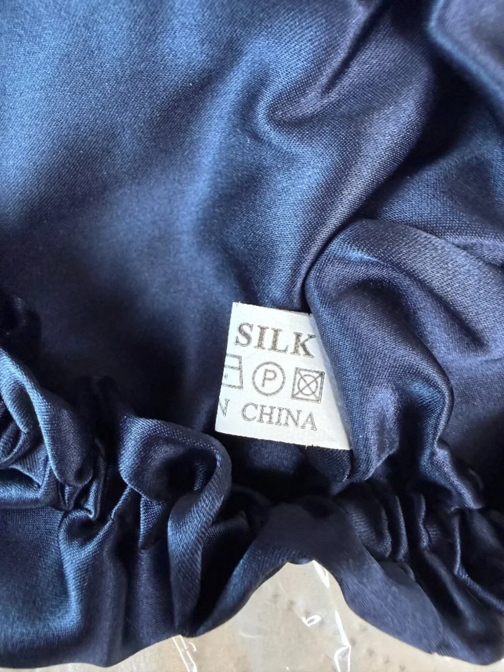 100% Silk Hair Sleep Bonnet - Navy Blue